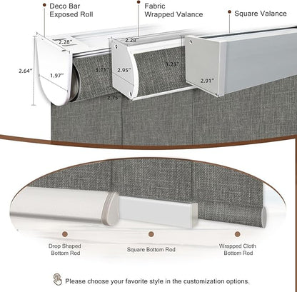 Motorized Roller Shade: 100% Blackout, Electric Blinds Compatible