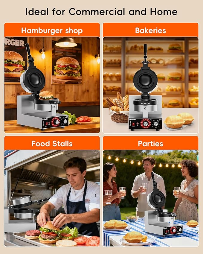 Ufo Burger Maker Machine, 110V Electric Ufo Sandwich Maker w/Adjustable