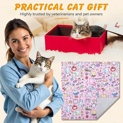 27.6 In Cat Grooming Wrap Self-Adhesive, Cat Wrap for Cutting Nails, Pink Anti-Escape Cat Restraint for Nail Clipping Cat Swaddle Wrap Cat Wrapping Cloth for Pet Cleaning and Beauty (Within 15lbs)