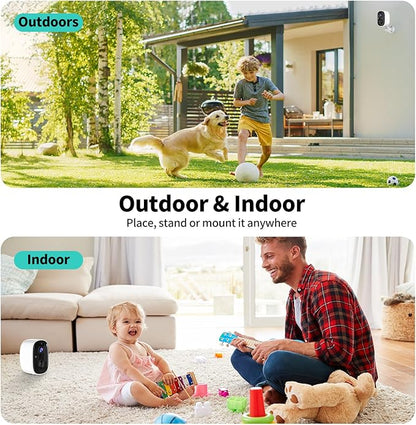 2K UHD Smart Wireless Security Camera Indoor/Outdoor, Battery Powered WiFi