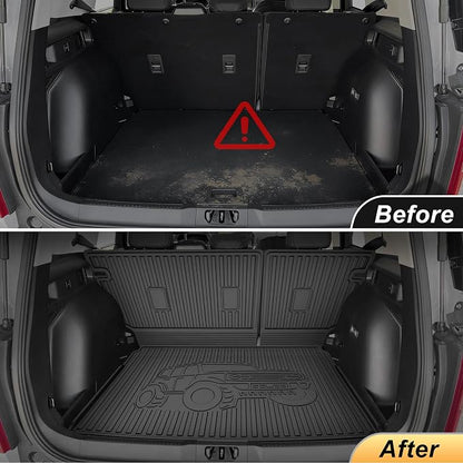 AOMSAZTO Cargo Liner and Backrest Mat for Ford Bronco Sport 2021-2026 | Custom Fit All Weather Trunk Mat Rear Seat Back Cover Car Interior Protection Accessories