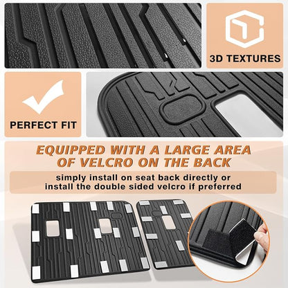 TripleAliners Backrest Mats All Weather Liners Compatible with 2024-2026 GMC Acadia/Chevy Traverse & 2025 2026 Buick Enclave TPE Third Row Seats Back Cover