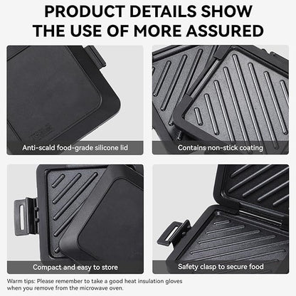 Microwave Toastie Sandwich Maker, Nonstick Plate Panini Maker, Versatile