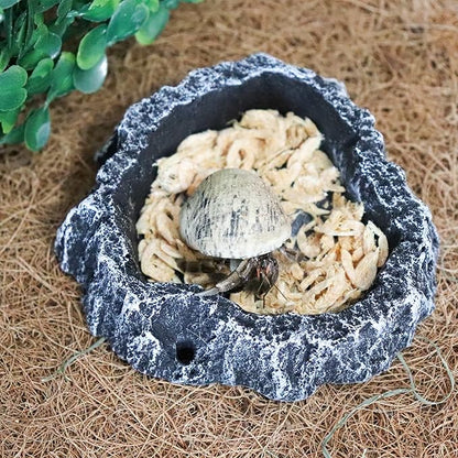 3 Pack Reptile Food Dish, Resin Hermit Crab Food & Water Bowl, Reptile Feeding Food Dish Kit, Tank or Aquarium Accessory, Suitable for Turtle Lizard Hermit Crab Snail Bearded Dragon Leopard Gecko
