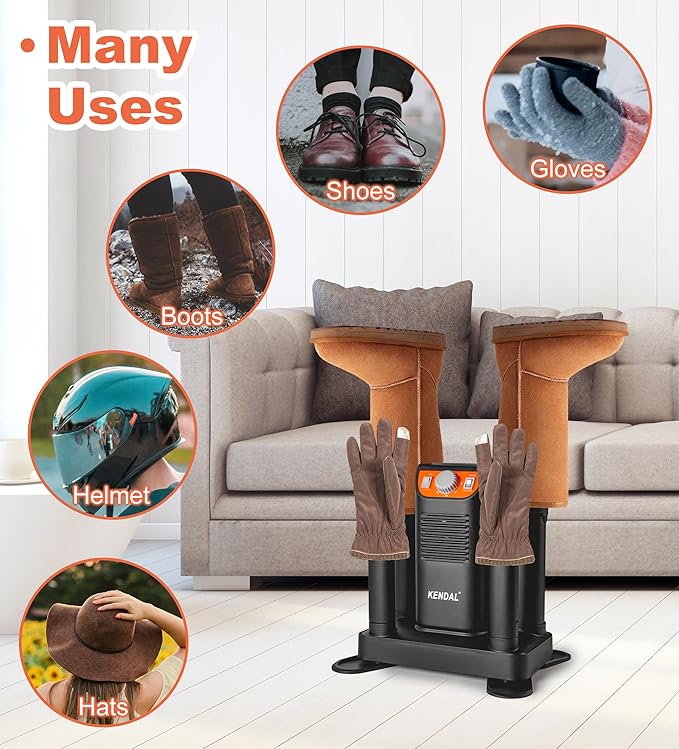 Boot Dryer for Work Boots, Shoe Dryer and Ozone Deodorizer, Portable Ski Boot
