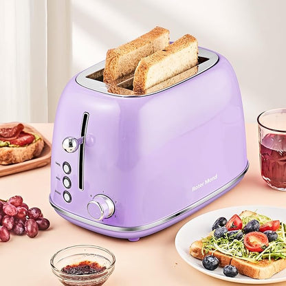 Roter Mond 2 Slice Toaster Retro Stainless Steel