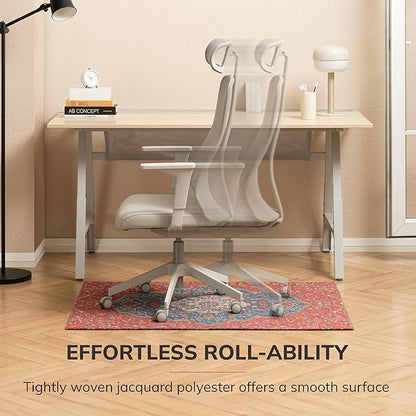 Anji Mountain Rug'd Office Chair Mat for Carpet & Hardwood Floor - Jacquard Woven Top, Anti-Slip Backing, Low Pile, Floor Protector Desk Chair Mat, Office Rugs for Rolling Chairs (36 x 48)