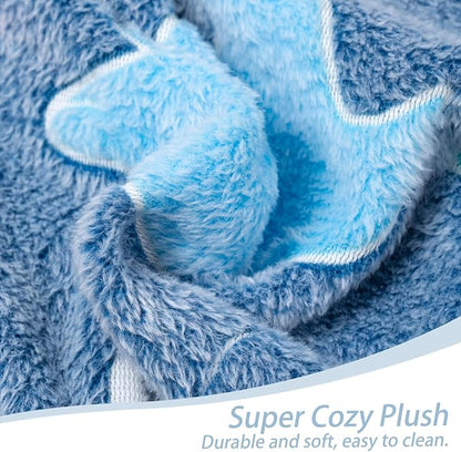 MeMoreCool Folding Toddler Chair, Glow-in-The-Dark Soft Plush Kids Fold-Out Couch Sofa, Comfy Baby Recliner for Girls and Boys (Denim Mermaid)