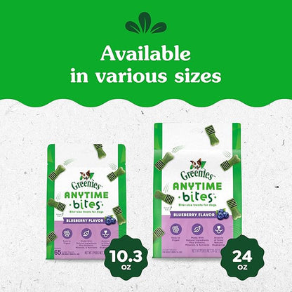 Greenies Anytime Bites Dog Treats, Blueberry Flavor, 24 oz. Bag