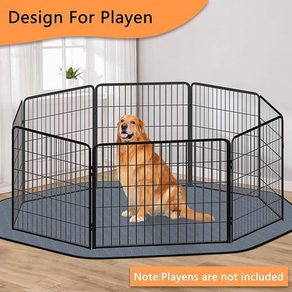 Bunlitent Washable Pee Pads for Dogs, 63'' Diagonal Octagon, 2 Pack, Grey | Designed for 24'' Width 8 Panels Dog Playpen, Non-Slip, Super Absorbent, Reusable, Waterproof, For Dog Playpen, Crate, Car