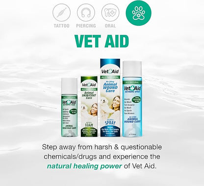 Animal Wound Care Spray - Pet Wound Care for Pet Supplies - Saline Spray for Pet Care - Supports Dermatitis, Hot Spots, Abscesses & More - 4 oz