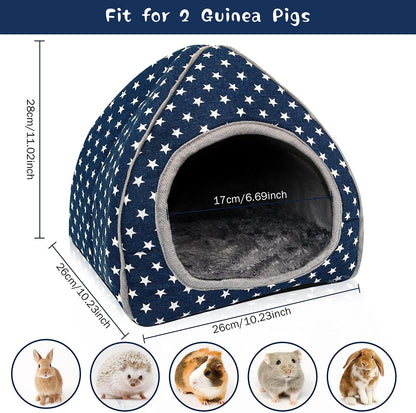 BWOGUE Guinea Pig House Bed Cozy Hamster Cave Large Hideout for Dwarf Rabbits Hedgehog Bearded Dragon Winter Nest Hamster Cage Accessories