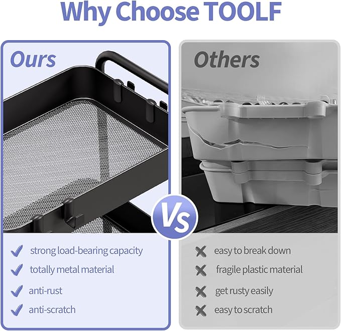 TOOLF 4-Tier Metal Rolling Cart