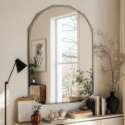 Suidia Bathroom Mirror, Frameless Bathroom Mirror