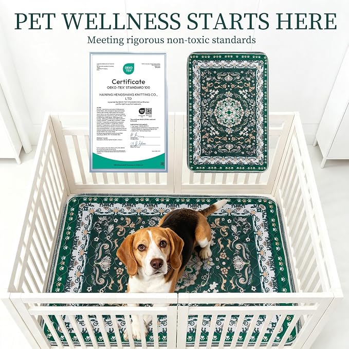 Homimp Washable Pee Pads for Dogs, 2 Pack Reusable Puppy Pads Waterproof, Absorbent and Leakproof Dog Pee Pads, Non Slip Puppy Training Pads, Pet Mat for Floor, Crate, Couch, Whelping,Green, 18"x24"