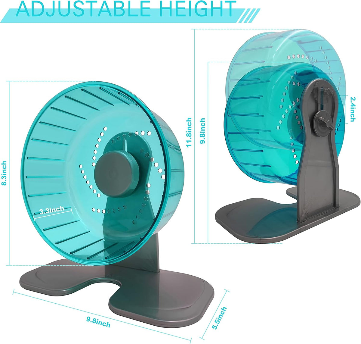 Petest Hamster Exercise Wheel, Silent Spinner Hamster Running Wheels, Diameter 8.3 inch, Green