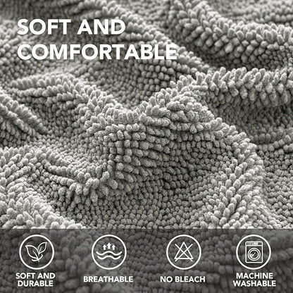H.VERSAILTEX Non Slip Pet Couch Cover Chenille Dog Bed Protector Thick Soft Sofa Slipcover Pet Friendly Washable Couch Cushion Covers for Pets (30" x 70", Dove)