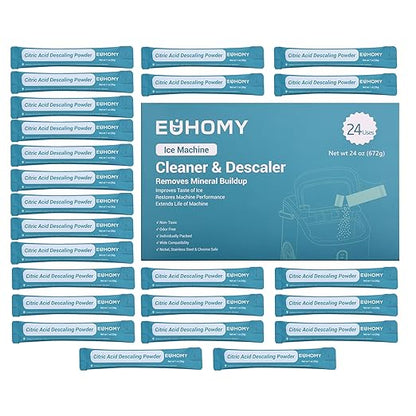 EUHOMY Ice Maker Cleaner & Descaler | 24 Use & Individually Packed | Ice