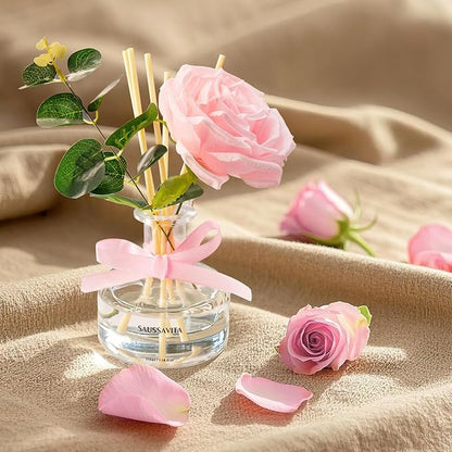 Reed Diffusers Set, 7.10 oz Rose Water Scented Diffuser