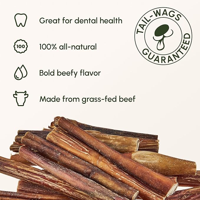 Downtown Pet Supply Bully Sticks for Dogs - Natural 6 Inch Beef Chews, Odor-Free & Rawhide-Free, Long Lasting Dog Treats for Aggressive Chewers - Healthy, Safe & Delicious Chews Dogs Love (18 Pack)