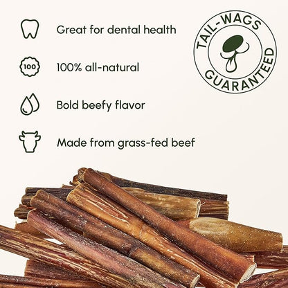 Downtown Pet Supply Bully Sticks for Dogs - Natural 6 Inch Beef Chews, Odor-Free & Rawhide-Free, Long Lasting Dog Treats for Aggressive Chewers - Healthy, Safe & Delicious Chews Dogs Love (18 Pack)