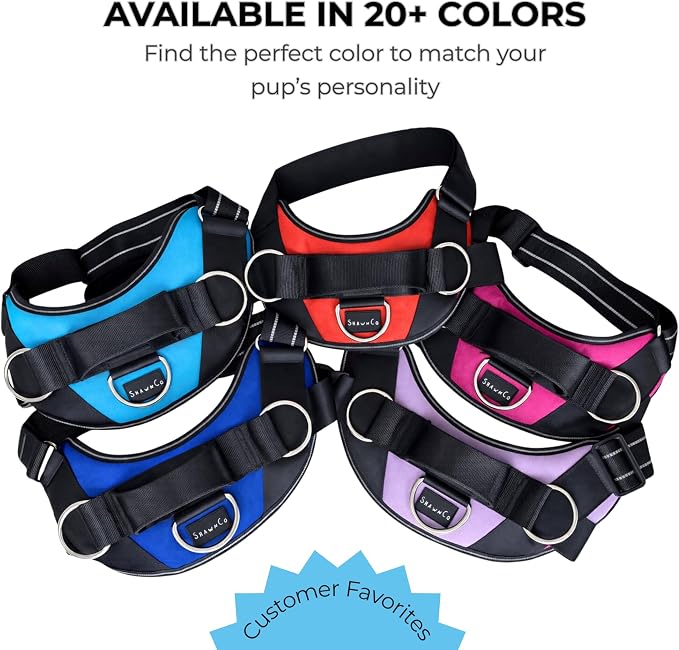 ShawnCo Essential Dog Harness, No-Pull Pet Vest (Mustang Red,XL) | 3 Leash Clips, Easy On, No-Choke, Reflective, Adjustable Fit, Padded Comfort, Control Handle, For Small, Medium & Large Dogs