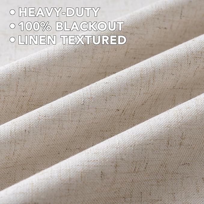 H.VERSAILTEX Linen Curtains 100% Blackout Curtains