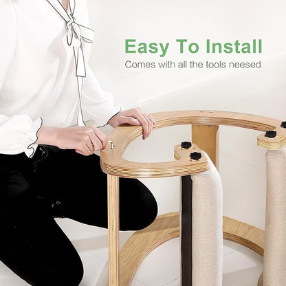 Predawn Adjustable Ergonomic Kneeling Chair – Custom Height Rocking Posture Stool with Thick Cushions, Solid Wood Frame, Knee Support Seat for Adults, Office or Meditation Use(White Oak)