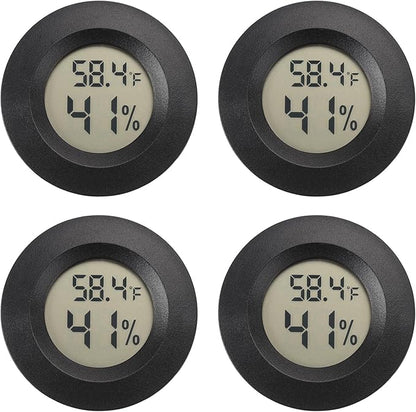 Mini Hygrometer Digital Thermometer Humidity Meter Hygrometer Thermometers Indoor/Outdoor Humidity Monitor Reptile Thermometer for Greenhouse Garden Cellar Fahrenheit(℉)/ Celsius(℃) 4 Pack