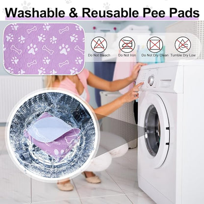 BEAUTYZOO 4 Pack Washable Pee Pads for Dogs,Reusable Puppy Pads 36x41 | Waterproof Super Absorbent,Non Slip and Leak-Proof Against Urine,Whelping Pads Mats for Puppy Potty Training,Playpen,Crate