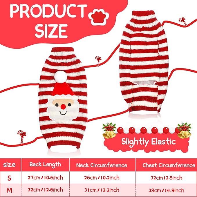 Sanwuta 3 Pieces Halloween Thanksgiving Christmas Dog Sweaters Sets Pumpkin Turkey Santa Puppy Dog Clothes Pet Knitwear for Puppy Doggie Cat Pet Costume (Medium)