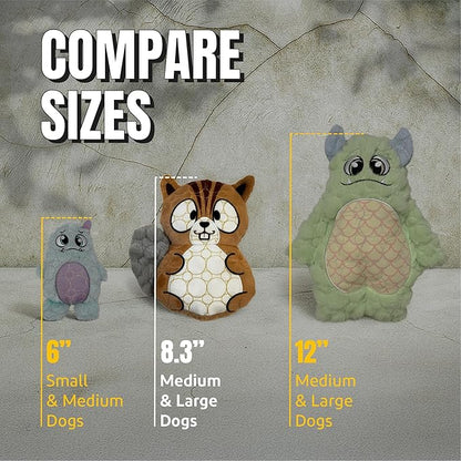 Bite Force -Durable & Strong Dog Toy Beaver with Squeaker, Kevlar-Reinforced for Aggressive Chewers for Small Medium Large Dogs - Green.