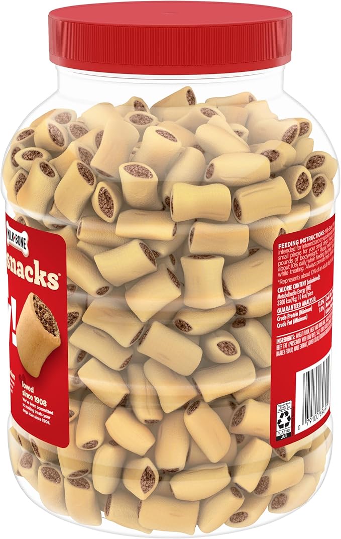 Milk-Bone MaroSnacks Dog Treats, Peanut Butter, 40 Ounce with Real Bone Marrow and Calcium