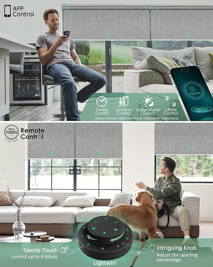 Yoolax Motorized Blinds with Remote, Automatic Window Shades Work with Alexa