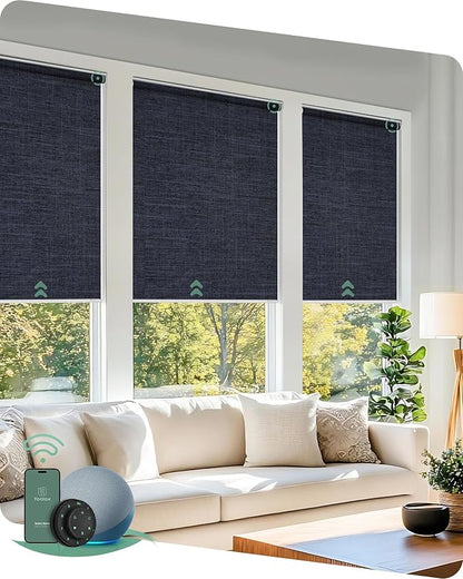 Yoolax Motorized Blinds with Remote, Automatic Window Shades Work with Alexa