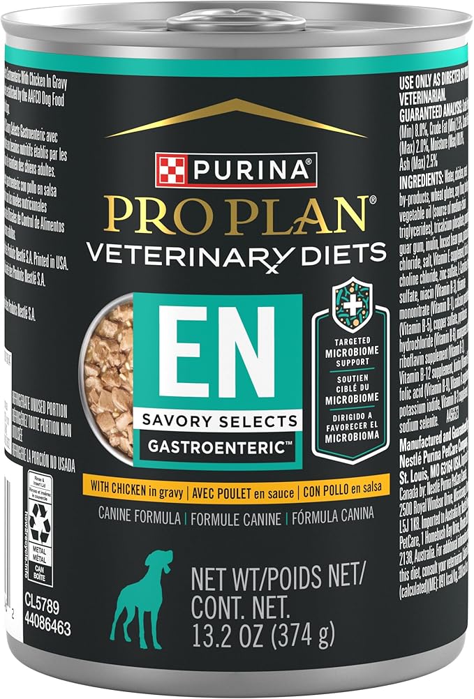 Pro Plan Veterinary Diets Purina EN Savory Selects Gastroenteric with Chicken in Gravy Canine Formula Gastrointestinal Dog Food - (Pack of 12) 13.3 oz. Cans