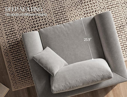 ohllob 48.6" Single Sofa, Small Boneless Couches for Living Room, Cloud Couch for Bedroom, Office, Light Grey