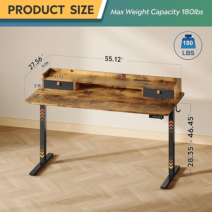 DEVAISE 55×28 Inch Electric Standing Desk