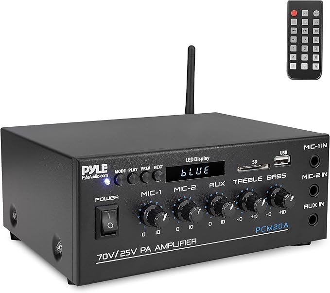 Pyle Compact Mini Home Power Amplifier - 40W Smart Small Audio Stereo Receiver