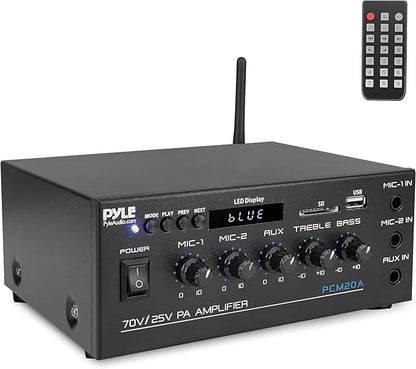 Pyle Compact Mini Home Power Amplifier - 40W Smart Small Audio Stereo Receiver