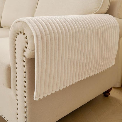HAOMAIJIA Waterproof Couch Cover for Dogs Washable,Faux Fur Pet Couch Covers for Sofa,Soft Dog Bed Cover Non-Slip Couch Covers for 3 Cushion Couch Sofa Pet Friendly (Off White, 23" x 23" 2 Pack)