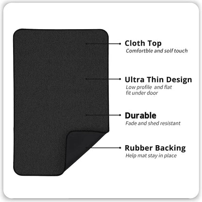 Bath Mat,Ultra Thin Bathroom Rugs,Rubber Bath Mats for Bathroom,No Slip Bath Rugs,Quick Dry,Machine Washable,Low Pile,Absorbent,Shower Outside,Sink,Home Decor Accessories.Black,1'5"x2'3"(17x27inch)