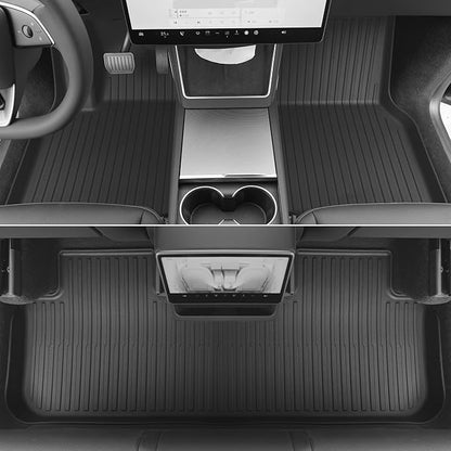 KARPAL Floor Mats Fit for Tesla Model Y Juniper 2025 2026 5-Seat (Not Fit 7 Seats), TPE All Weather Floor Mats & Trunk Mats Backrest Mat 7-PCS for Model Y Juniper Accessories