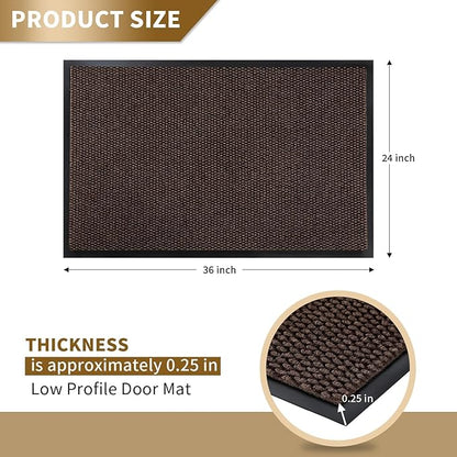 Yimobra Doormat Outdoor Indoor Entrance 36 x 24, All-Season All-Weather Front Door Mat, 100% Waterproof Welcome Matt for Floor Garage Outside Entry, Stain and Fade Resistant