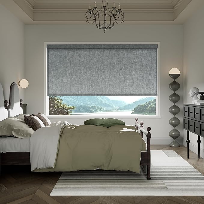 Boolegon Motorized Light Filtering Roller Blinds