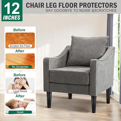 FoDau770 Black Rubber Wood Furniture Legs 12 Inches, Straight Tapered Wood Feet Mid Century Sofa Legs Set of 4, 5/16" UNC Furniture Feet for Cabinet Couch Dresser Chair Ottoman Table