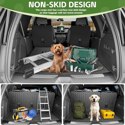 Cargo Liners for 2022-2025 Chevy Chevrolet Tahoe/GMC Yukon Trunk Mat with 3rd Row Seat Back Cover Accessories, All Weather Rear Cargo Mat Backrest Protector(Not for Yukon XL)