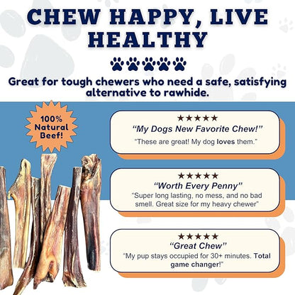 Amazing Dog Treats Gullet Sticks for Dogs- (6 Inch - 20 Count) - Jerky Chews for Dogs - Esophagus Beef Gullet