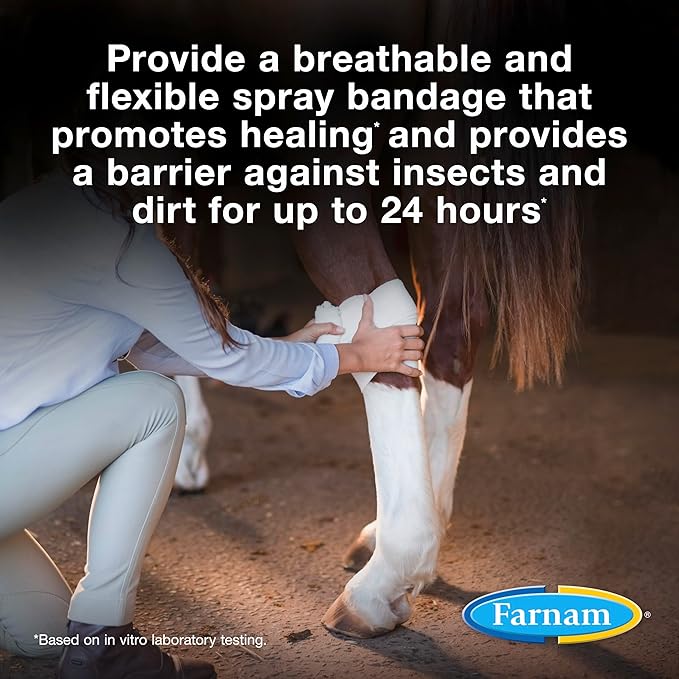 Farnam Purishield Wound and Skin Care Liquid Bandage Plus, Promotes Healing* and Provides 24-Hour Barrier* for Horses, Dogs, Cats & Livestock