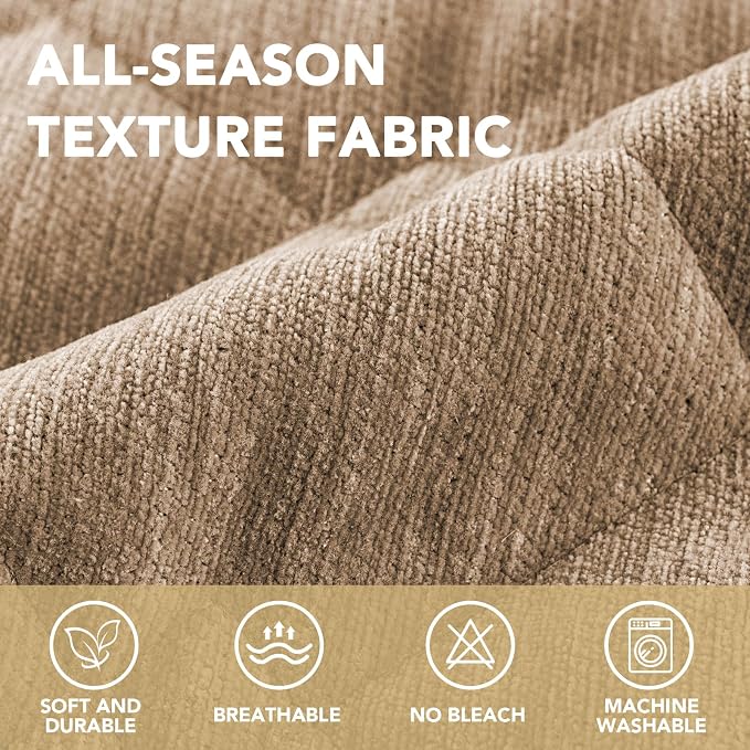 H.VERSAILTEX Chenille Couch Cover for Dogs Washable Soft Fuzzy Extra Large Sofa Slipcovers Sectional Sofa Cover Thick Pet Couch Cover Protector Non-Slip Dog Bed Cover(Khaki, 28" x 134")